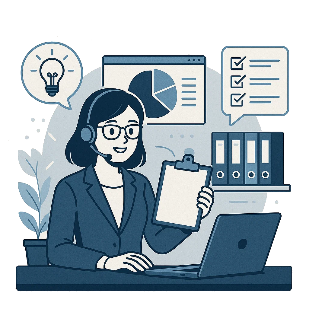 Ícone de suporte administrativo